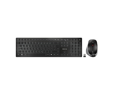 CHERRY DW 9500 SLIM tastatur Mus inkluderet Universel RF trådløs + Bluetooth QWERTZ Tysk Sort, Grå
