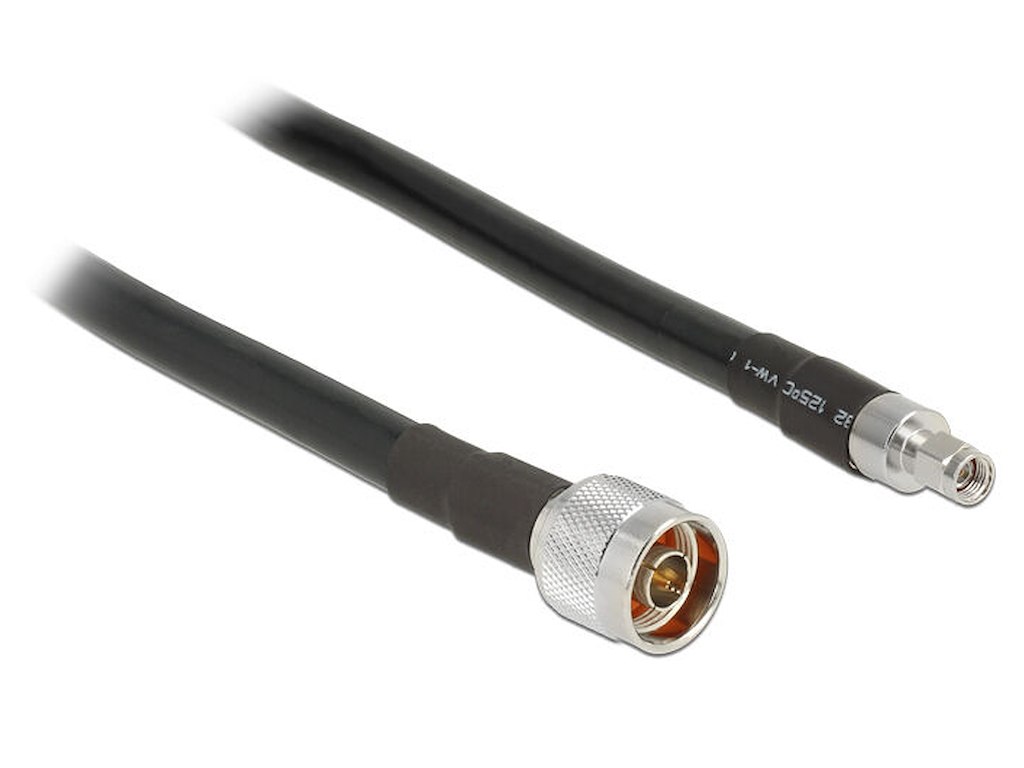 DeLOCK 1m, N/RP-SMA koaxial kabel CFD400, LLC400 Sort