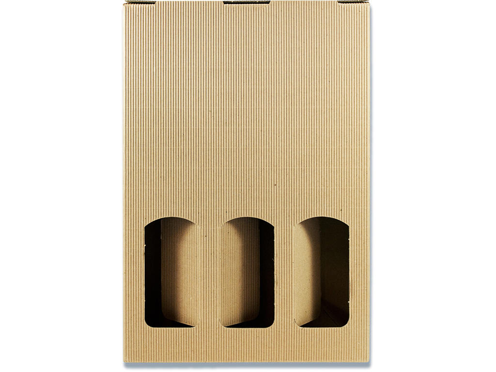 Vinkarton, 3 flasker, Brun, 1 stk, 