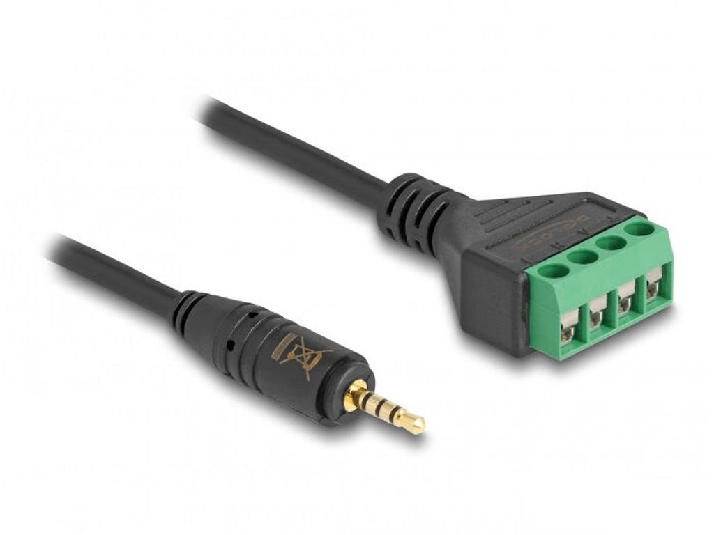 DeLOCK 66256 lydkabel 0,2 m 2.5mm Terminal Sort, Grøn