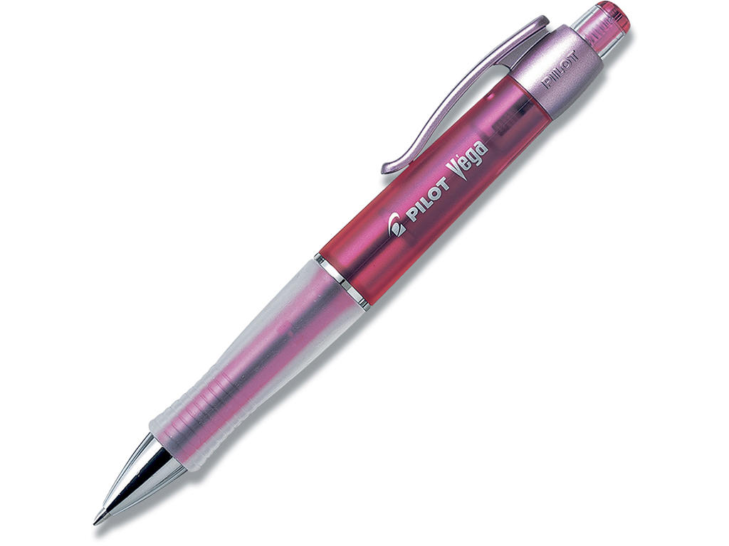 Kuglepen, 1.0 mm, 0.32 mm, Rød pen, Blå skrift, Pilot Vega BP-415VM-BT-R
