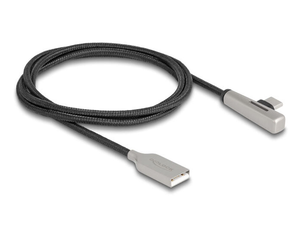 DeLOCK 80766 USB-kabel USB 2.0 1 m USB A USB C Sort, Sølv