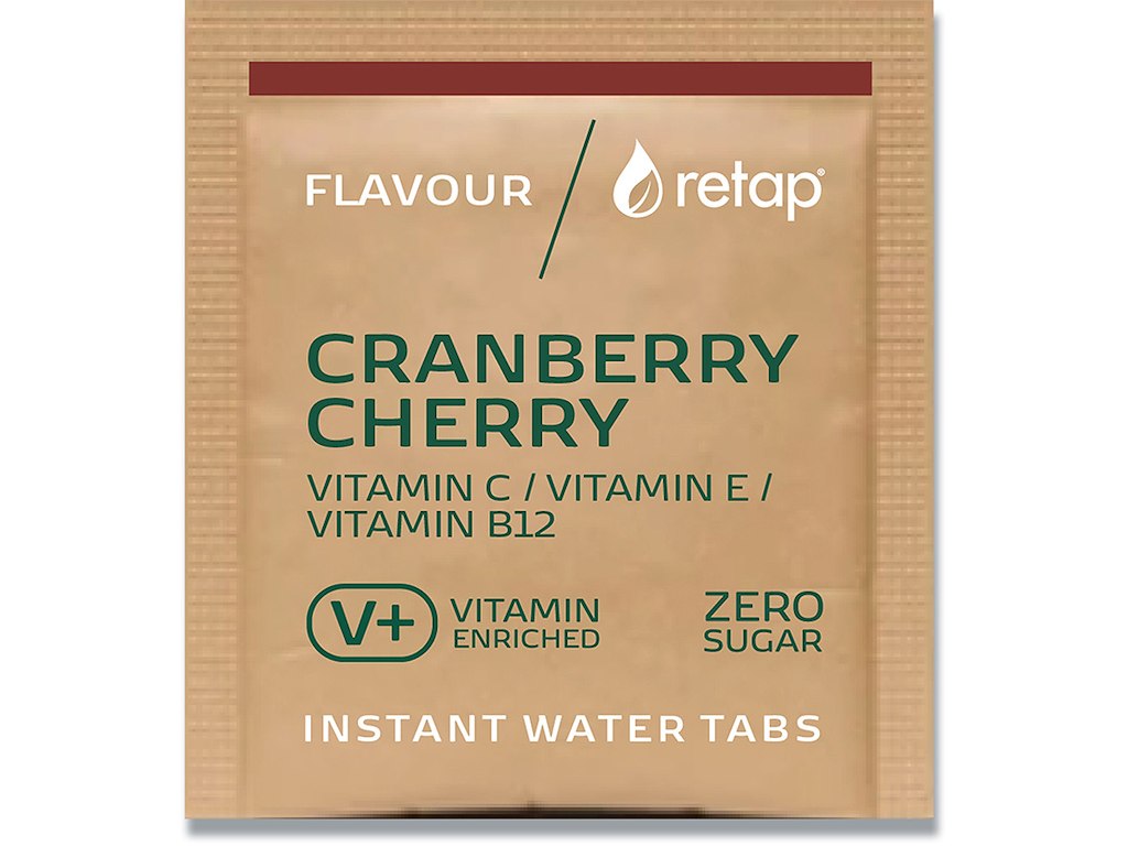 Smagstablet, Til vand, Cranberry Cherry, 0.4g, 100 stk, Retap