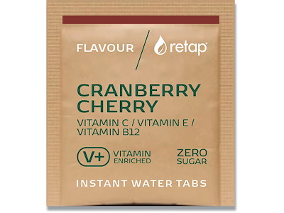 Smagstablet, Til vand, Cranberry Cherry, 0.4g, 100 stk, Retap