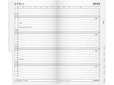 Planner, 2027, Index Mini, 1 måned pr. opslag, Mørkegrå, Mayland