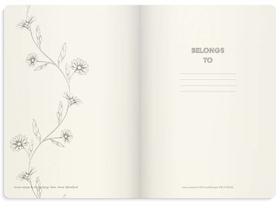 Notesbog, A5, Linjeret, Butterfly , Mayland Deluxe