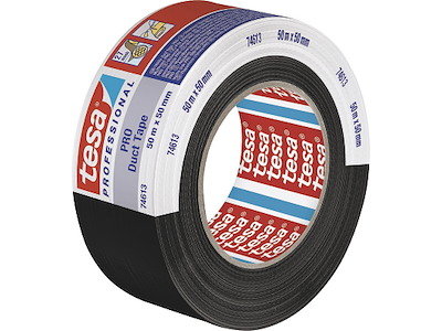 Tape - lærred, 50mm x 50m, Sort, 1 rulle, Tesa PRO Duct 74613
