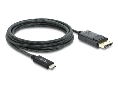 DeLOCK 81702 videokabel adapter 2 m USB Type-C DisplayPort Sort