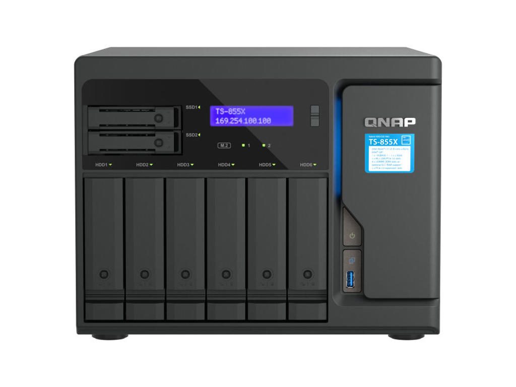QNAP TS-855X SAN Tower Intel Atom® C5125 8 GB DDR4 0 TB QNAP QTS Sort
