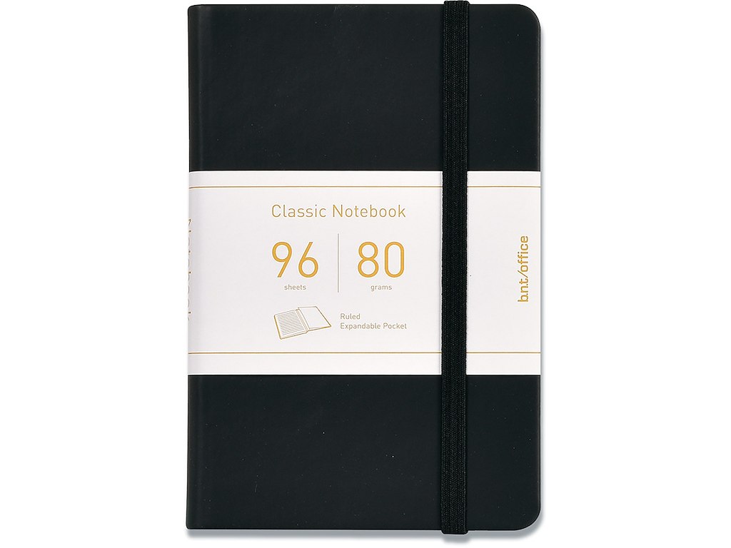 Notesbog, A6, Linjeret, Sort, BNT Office 
