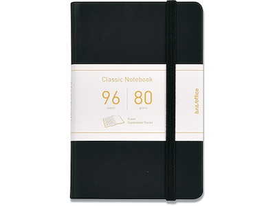 Notesbog, A6, Linjeret, Sort, BNT Office 