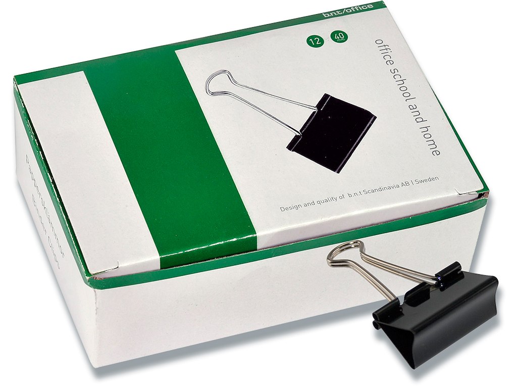 Klemme, Foldback, 40 mm, 12 stk, BNT Office 