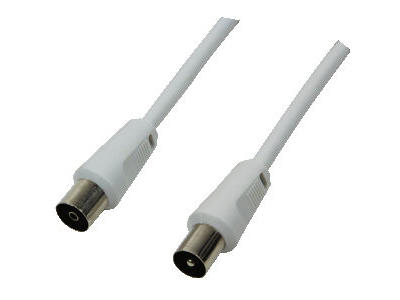 LogiLink CA1061 koaxial kabel 2,5 m Coaxial Plug Coaxial jack Hvid