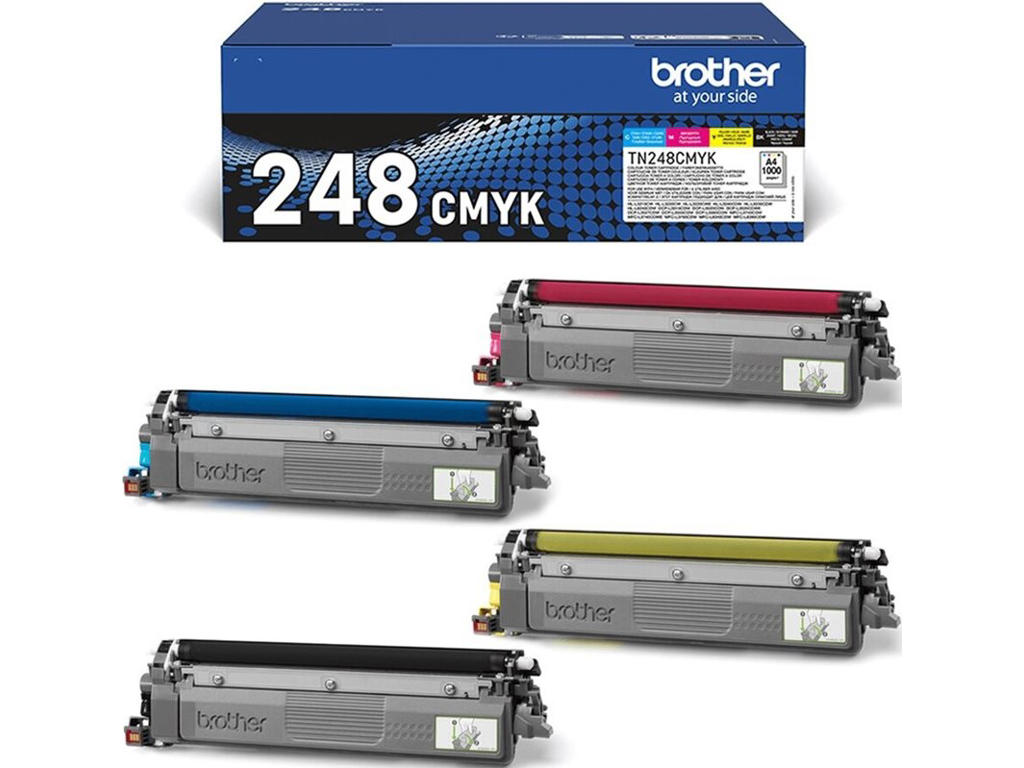 Tonere, TN248VAL, 4 farver, 1.000 sider, Brother