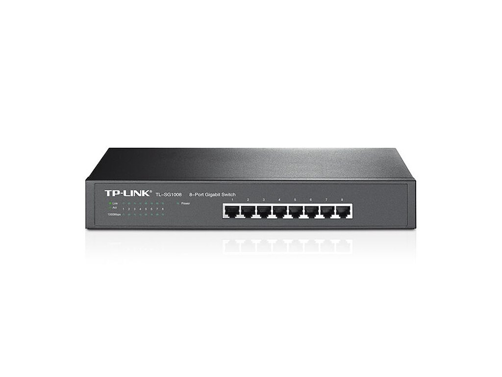 TP-Link TL-SG1008 Ikke administreret Gigabit Ethernet (10/100/1000) 1U Sort