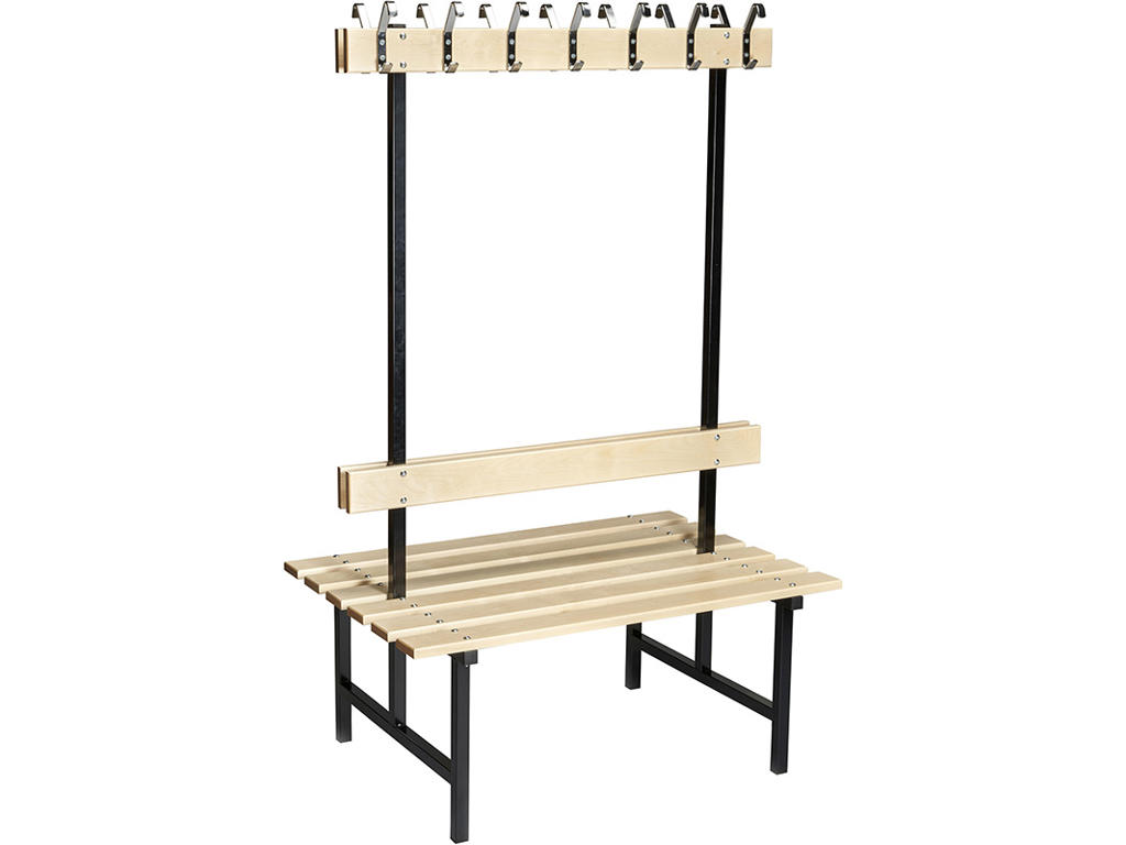 Bænk fristående, Modelnr 69, L=1050 mm dobbelt birk/sort Essem Design DK