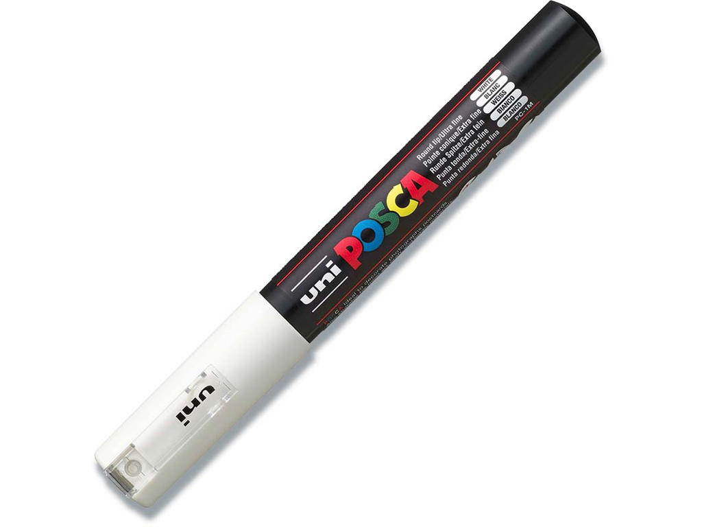 Paint marker, 0.7 mm, Hvid, Ekstra-fin spids, uni Posca PC-1M