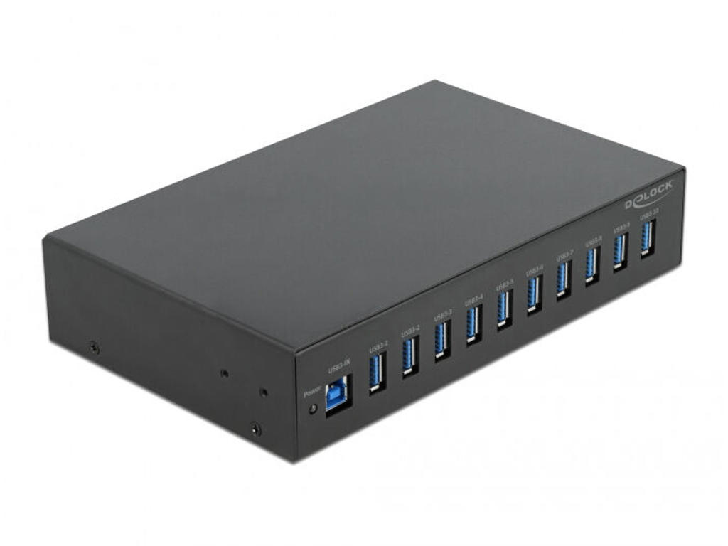 DeLOCK 64112 interface hub USB 3.2 Gen 1 (3.1 Gen 1) Type-B 5000 Mbit/s Sort