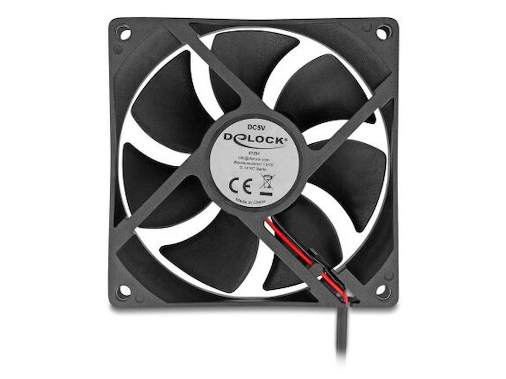 DeLOCK 67291 Computerkølesystem Computerkabinet Ventilator 9,2 cm Sort 1 stk