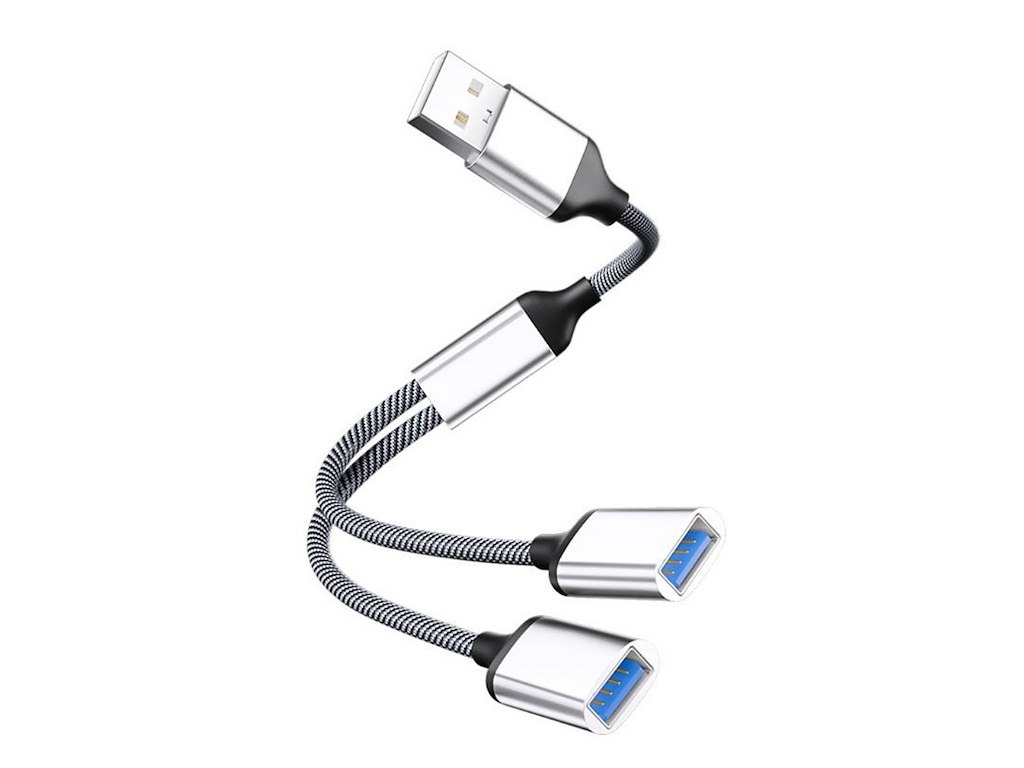 Microconnect MC-USBA-AFAF videokabel adapter 0,13 m USB Type-A Sølv