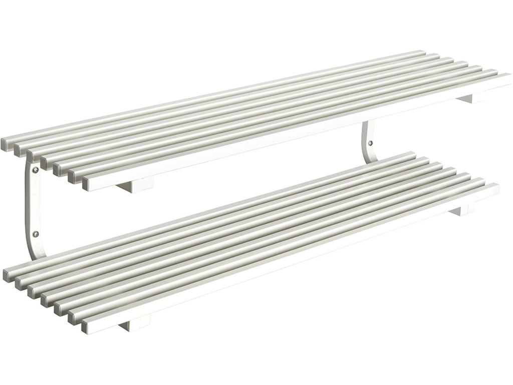 Skohylde væghængt, Sara, L=1000 mm hvid/hvid dobbelt samlet, Essem Design DK