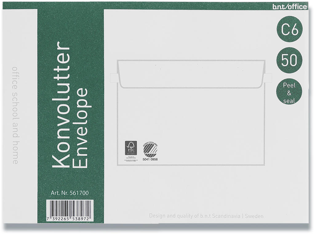 Kuverter C6 70g Peel & Seal 114x162mm 50stk/pak