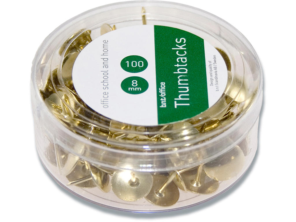 Tegnestifter, Messing, 8 mm, 100 stk, BNT Office 