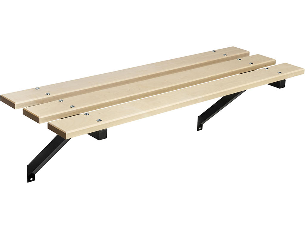 Bænk vægmonteret, Modelnr 67, L=600 mm birk/sort, Essem Design DK