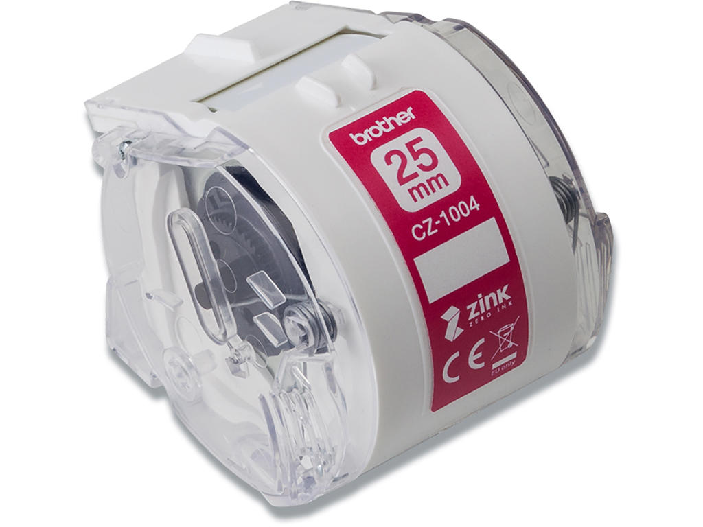 Labeltape, 25mm x 5m, Fuld farve på hvid, 1 rulle, Brother ZINK - Zero-Ink 