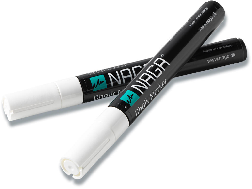 Kalk marker, 4.5 mm, Hvid, 2 stk, Naga Dry Erase