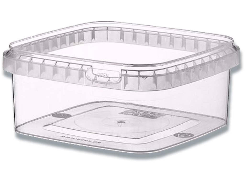 Condibøtte uden låg, Klar, 195x195x51mm, 1300ml, 58stk