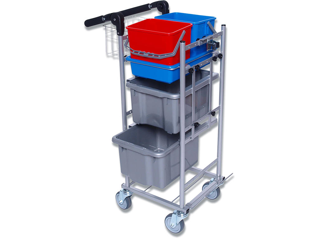 Rengøringsvogn, Til fugtsystem, Med tilbehør, Tina Trolleys ERGO Super Kompakt
