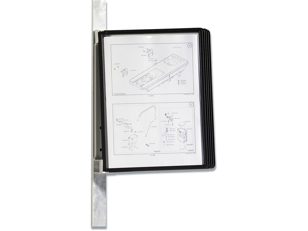 Registersystem, Vægmodel, Til 5 lommer (incl.), A4, Durable VARIO MAGNET WALL 5