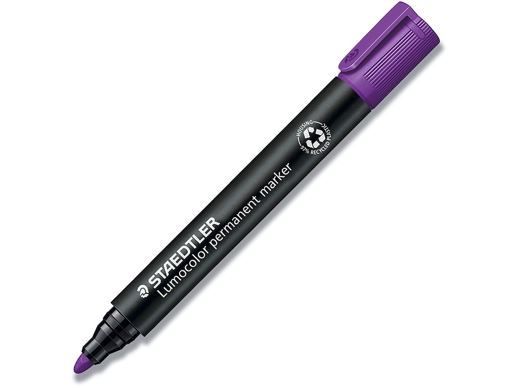 Marker, Rund spids, 2 mm, Violet, Staedtler Lumocolor 352