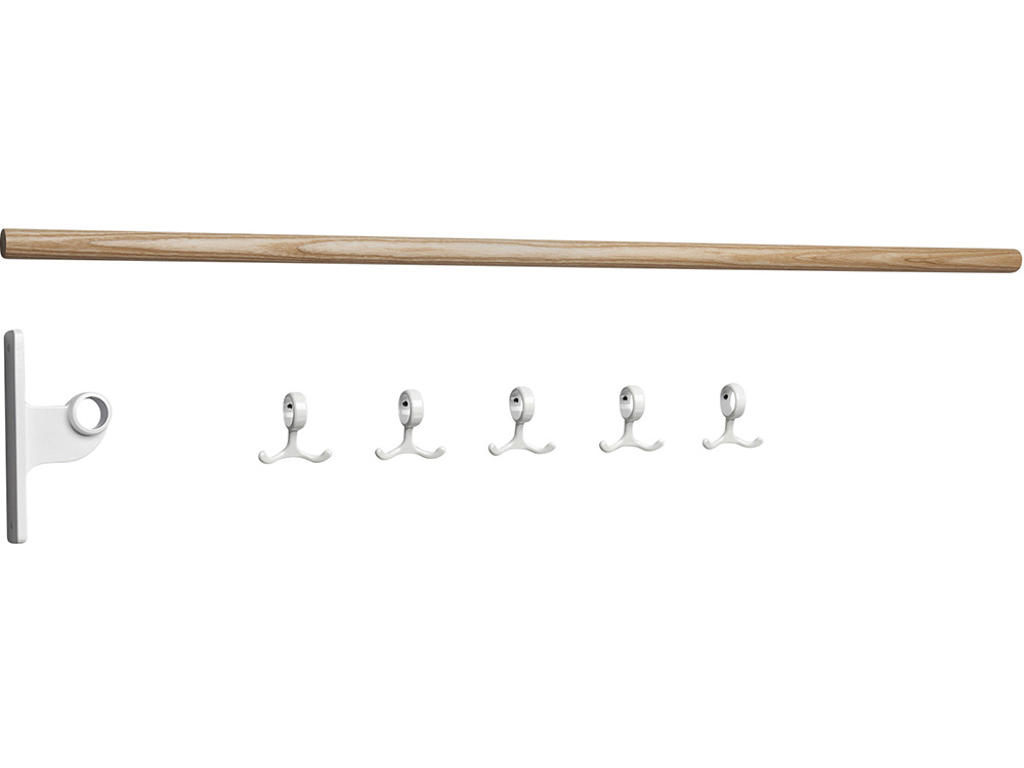 Knagerække tillægsdel, Nostalgi, L=1000 mm ask/hvid, Essem Design DK