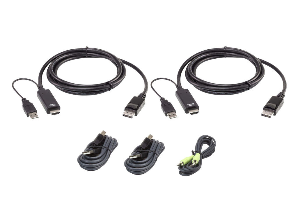ATEN 2L-7D02UHDPX5 KVM-kabel Sort 1,8 m
