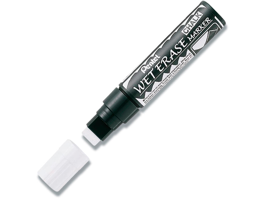 Kalk marker, 10-15 mm, Hvid, 1 stk, Pentel Wet Erase SMW56