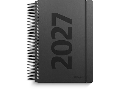 Kalender, 2027, Mini dag, 1 dag pr. side, Sort, Mayland