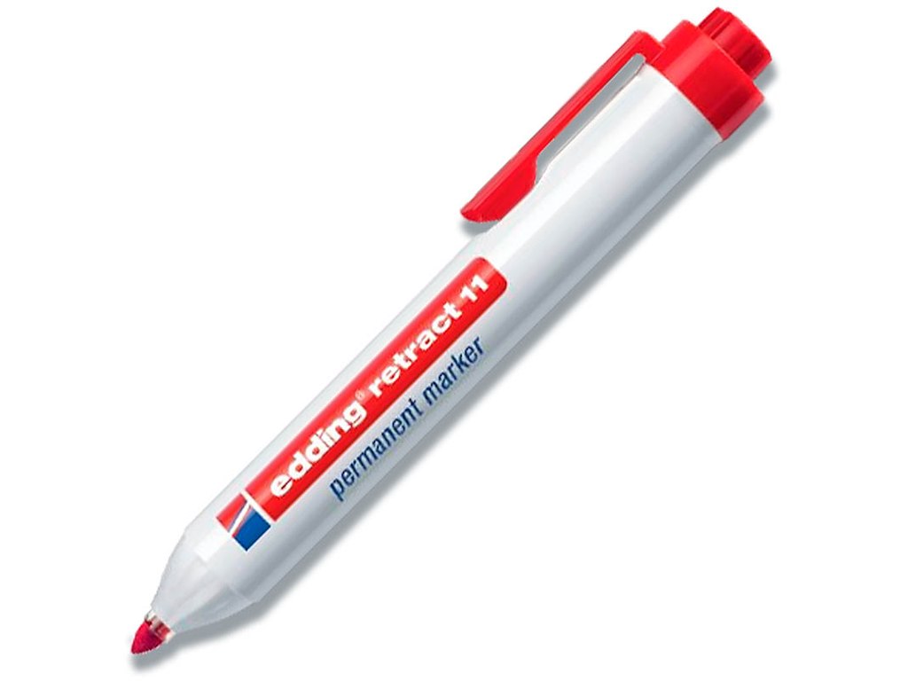 Marker, Rund spids, 1.5-3 mm, Rød, Edding Retract 11
