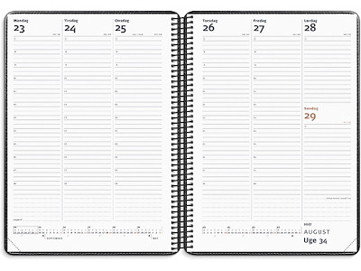 Kalender, 2027, Diplomat, 1 uge pr. opslag, Sort, Mayland