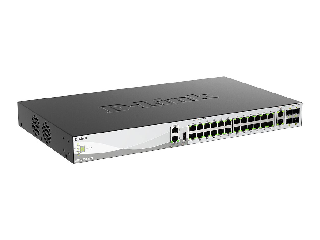 D-Link DMS-3130-30TS/E netværksswitch Administreret L3 10G Ethernet (100/1000/10000) Bord-/vægmontering Sort