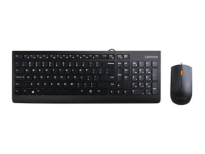 Lenovo 300 tastatur Mus inkluderet Universel USB QWERTY US engelsk Sort