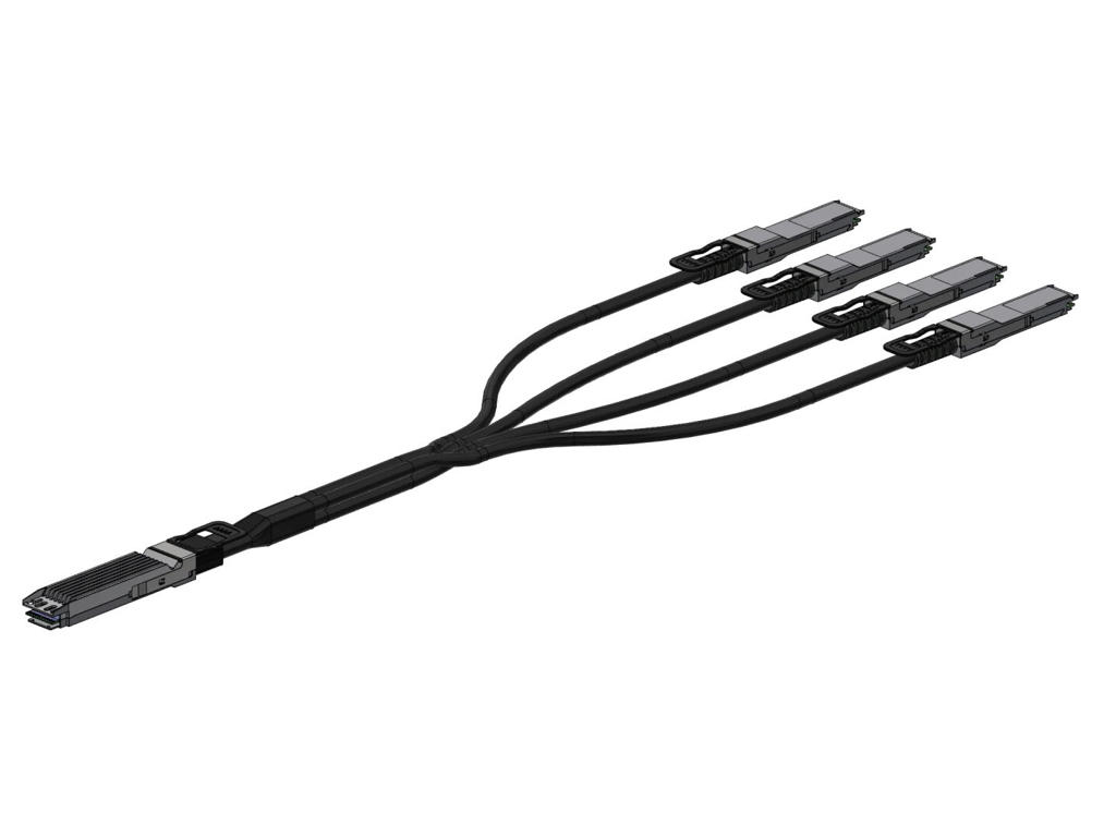 Nvidia MCP7Y40-N002 InfiniBand og fiberoptisk kabel 2 m OSFP 4xQSFP112 Sort