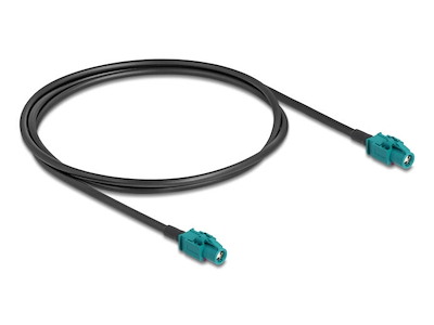 DeLOCK 90680 koaxial kabel 1 m HSD Z Sort, Blå