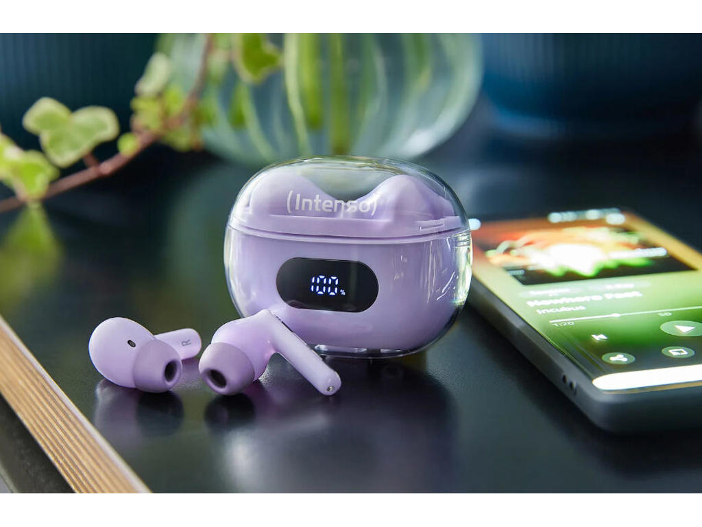 Intenso T313AE Headset True Wireless Stereo (TWS) I ørerne Opkald/Musik/Sport/Hverdag USB Type-C Bluetooth Lilla