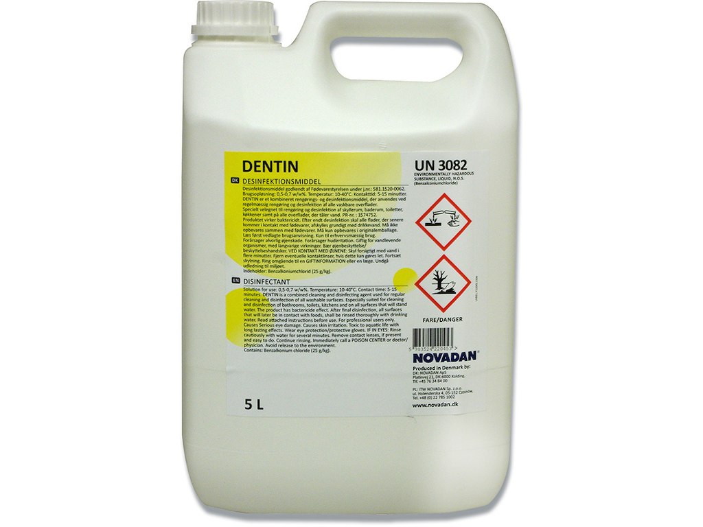 Overfladedesinfektion, Flydende, 5 liter, Novadan Dentin 