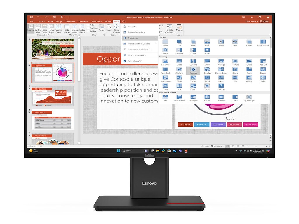 Lenovo ThinkVision T27-40 computerskærm 68,6 cm (27") 1920 x 1080 pixel Fuld HD LED Sort