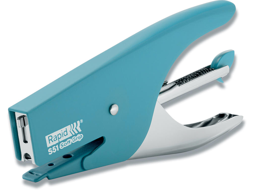 Hæftetang, 15 ark, Nordisk blå, Klamme 21/4, Rapid Supreme S51 Soft Grip