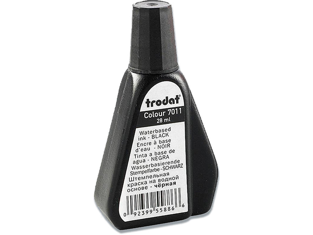 Stempelfarve, Sort, 28 ml, Til gummistempler, Trodat 