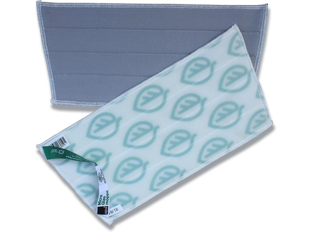 Glasmoppe, Grå, Mikrofiber, 30 cm, Med velcro, Flergangs, 5 stk, Abena Puri-Line